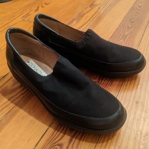 Donald J. Pliner flats, solid heel. Slip-on